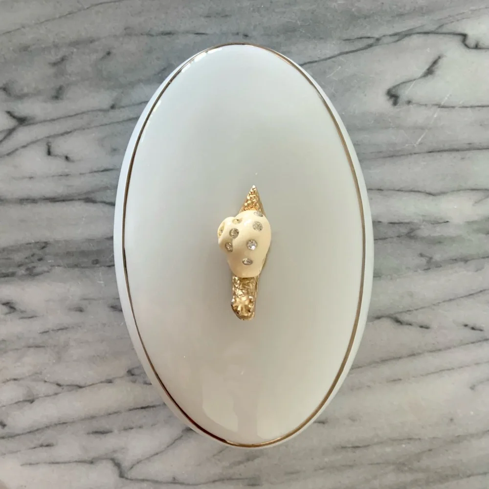 Oval porcelain trinket dish - Picture 4 of 9